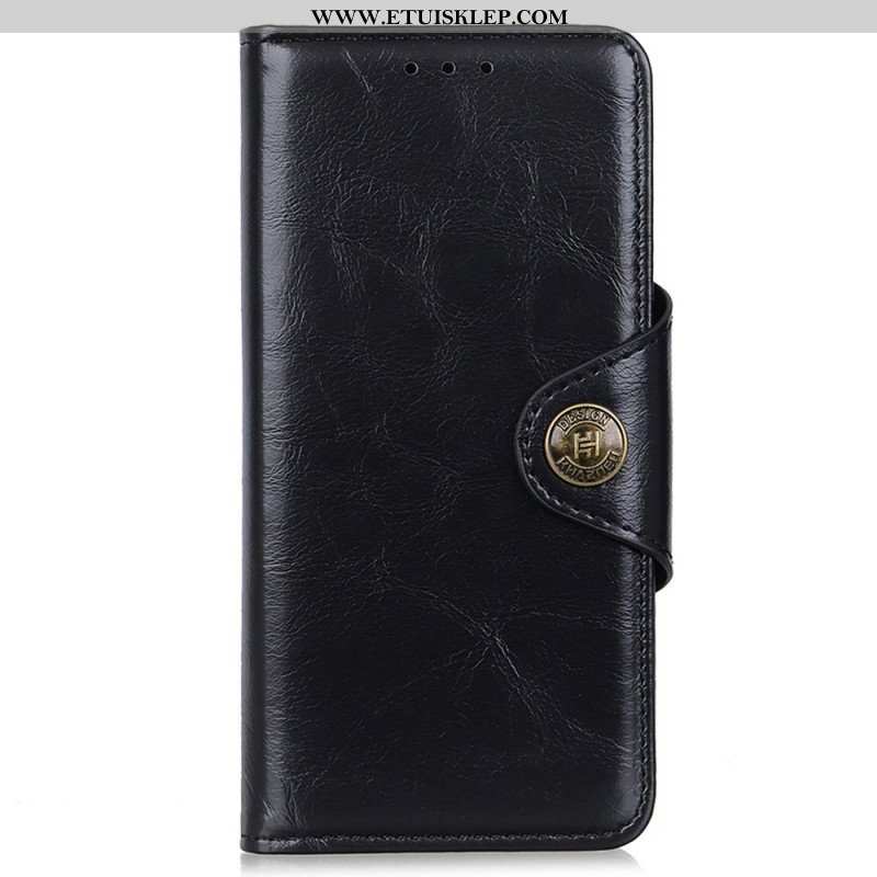 Etui Folio do Samsung Galaxy M23 5G Patentowy Guzik Z Imitacji Skóry Khazneh